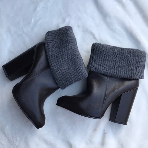 Rachel Comey leather knit cuffed ankle boots
